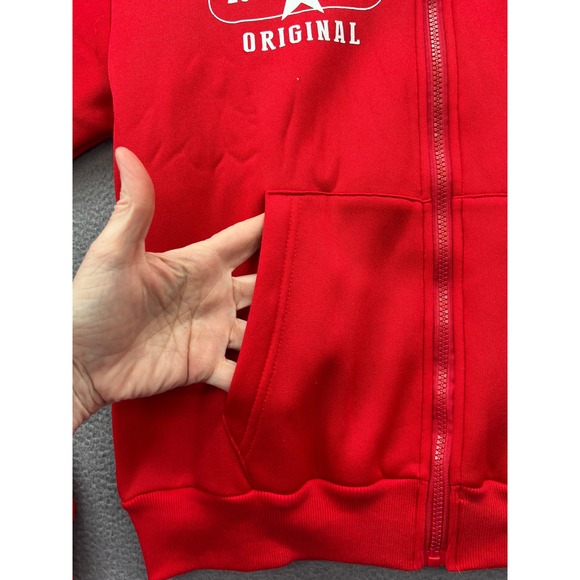 Rockstar Original Red Velour Tracksuit Womens Sz M Hoodie Pants Angel Cherub - Picture 11 of 16